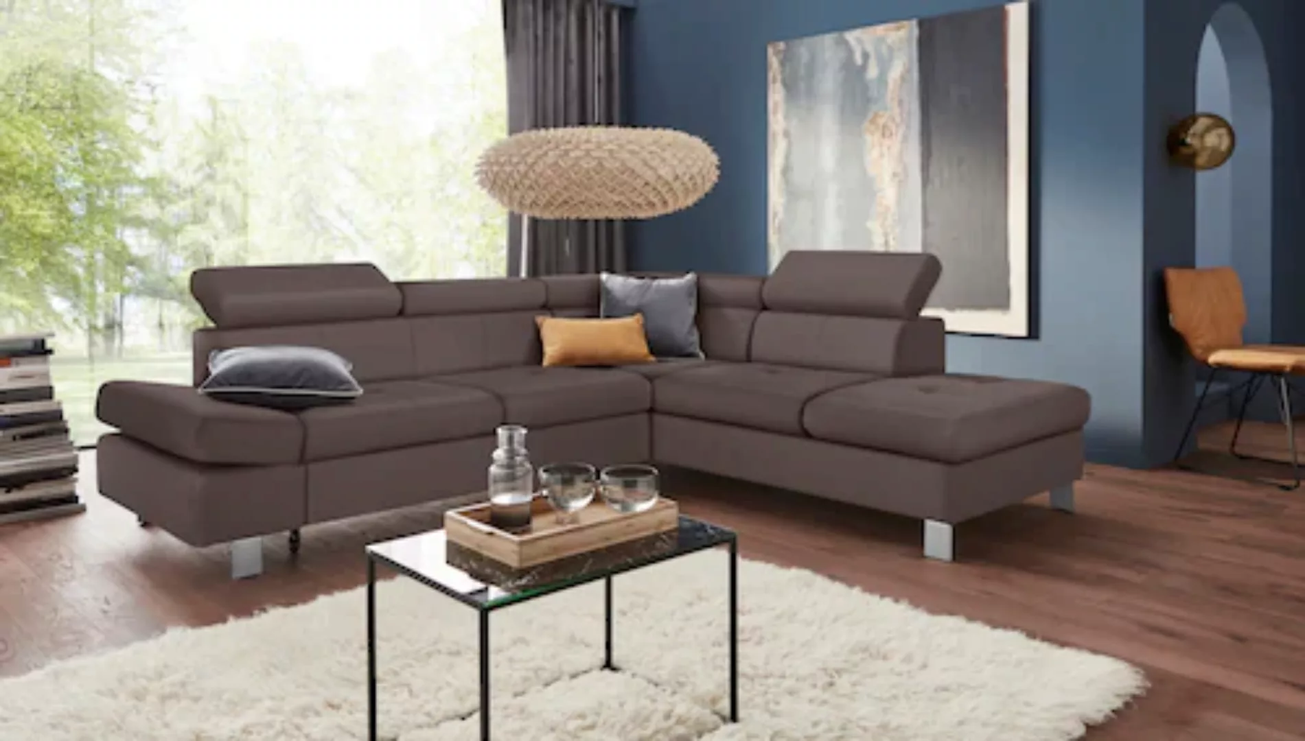 exxpo - sofa fashion Ecksofa Fiji, L-Form, mit Kopf- bzw. Rückenverstellung günstig online kaufen