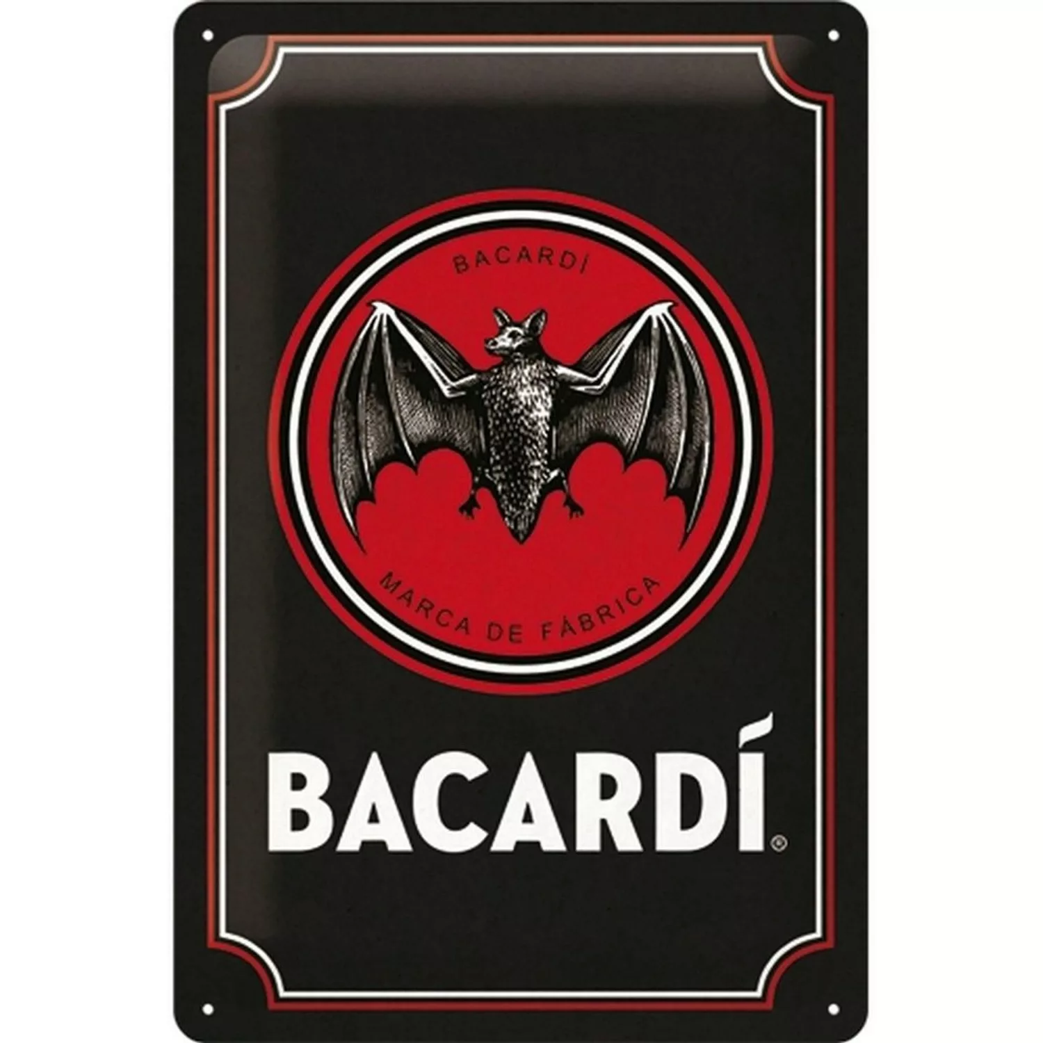 Nostalgic-Art Blechschild 20 x 30cm - Bacardi - Bacardi Logo Black günstig online kaufen