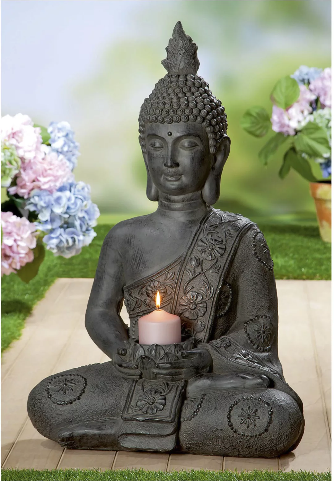 GILDE Buddhafigur "Figur "Buddha" mit Teelichthalter" günstig online kaufen