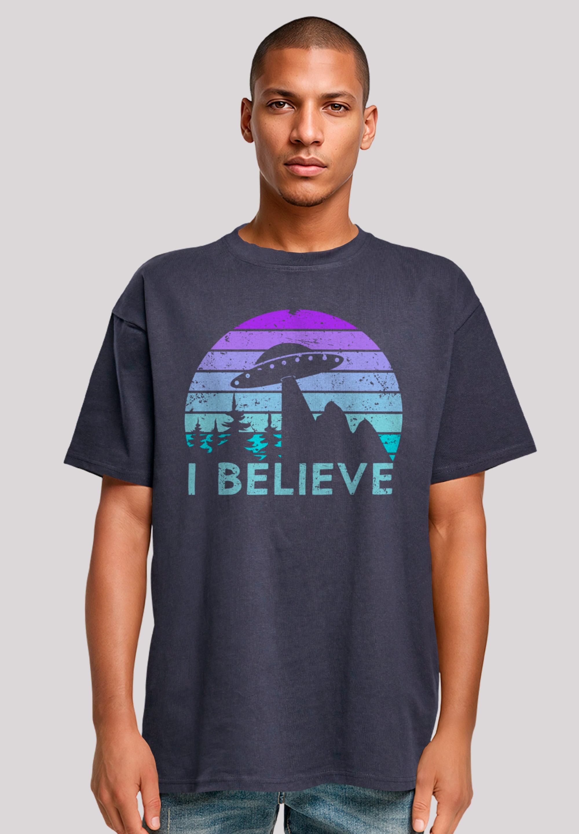 F4NT4STIC T-Shirt "I BELIEVE UFO Alien Raumschiff Retro", Premium Qualität günstig online kaufen