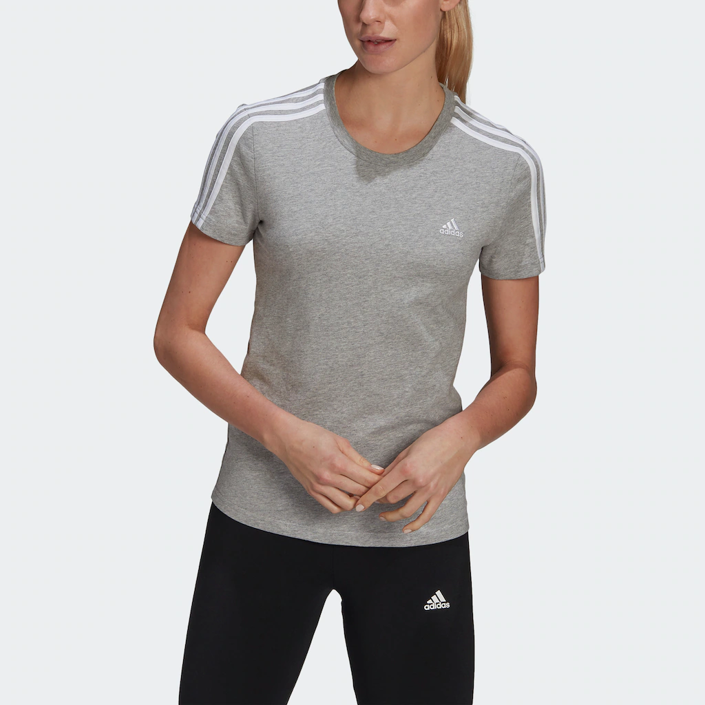 adidas Sportswear T-Shirt "LOUNGEWEAR ESSENTIALS SLIM 3-STREIFEN" günstig online kaufen