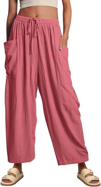 KIKI Loungepants Damen-Culottes mit weitem Bein und Kordelzughose mit hoher günstig online kaufen