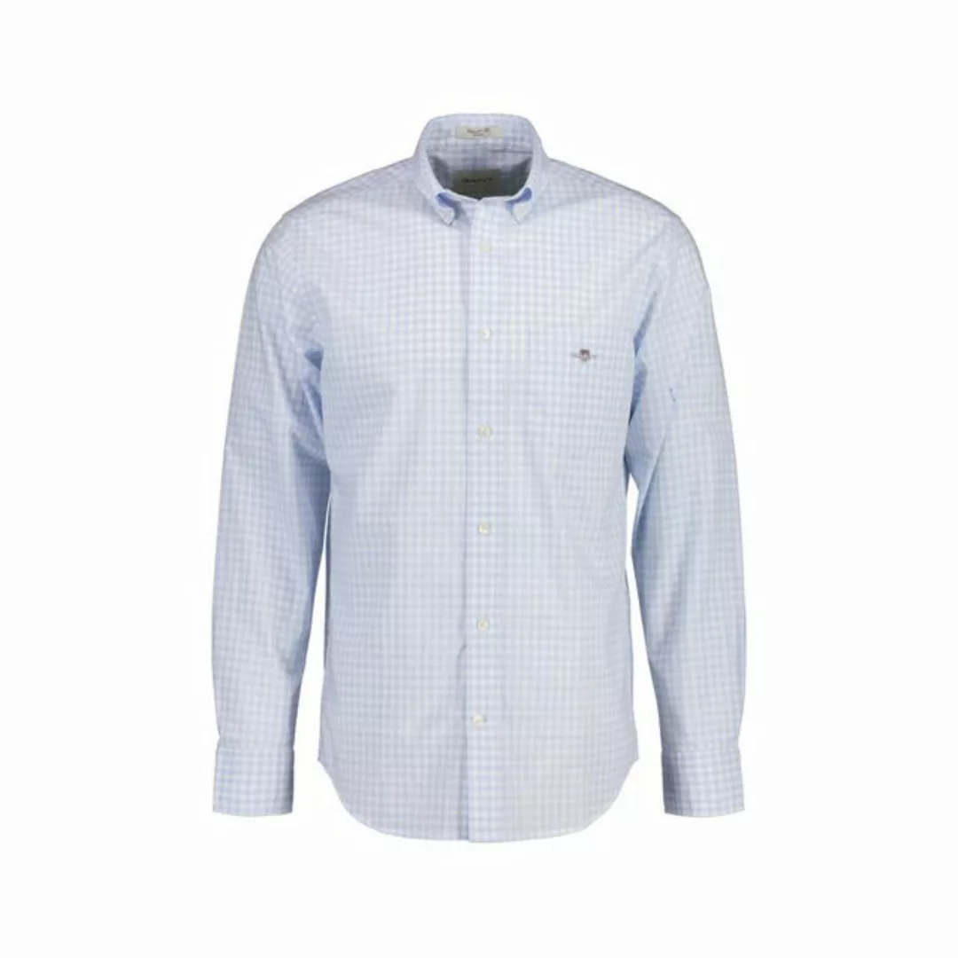 Gant Langarmhemd "REG POPLIN GINGHAM SHIRT", mit Logostickerei auf der Brus günstig online kaufen