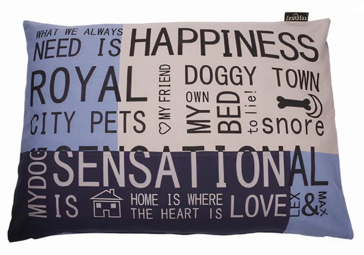 Kissenbezug Hund Happiness 70 X 100 Cm Baumwolle Blau günstig online kaufen