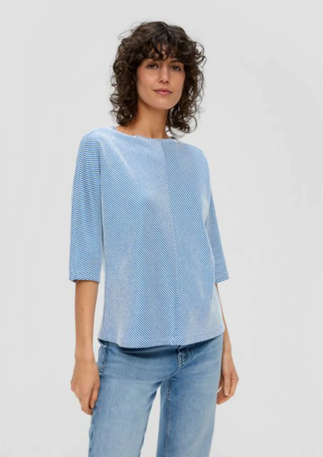 s.Oliver 3/4-Arm-Shirt Shirt mit Streifenstruktur günstig online kaufen