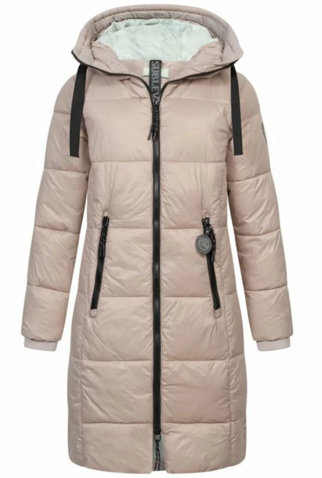 SUBLEVEL Steppjacke Damen Mantel mit Kapuze extra lange Winter Jacke Parka günstig online kaufen