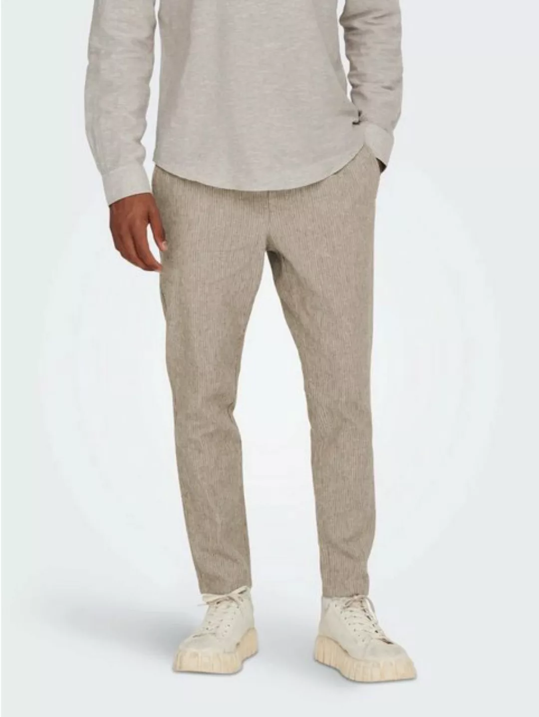 ONLY & SONS Chinohose Tapered Cropped Chino Hose ONSLINUS 5053 in Braun günstig online kaufen