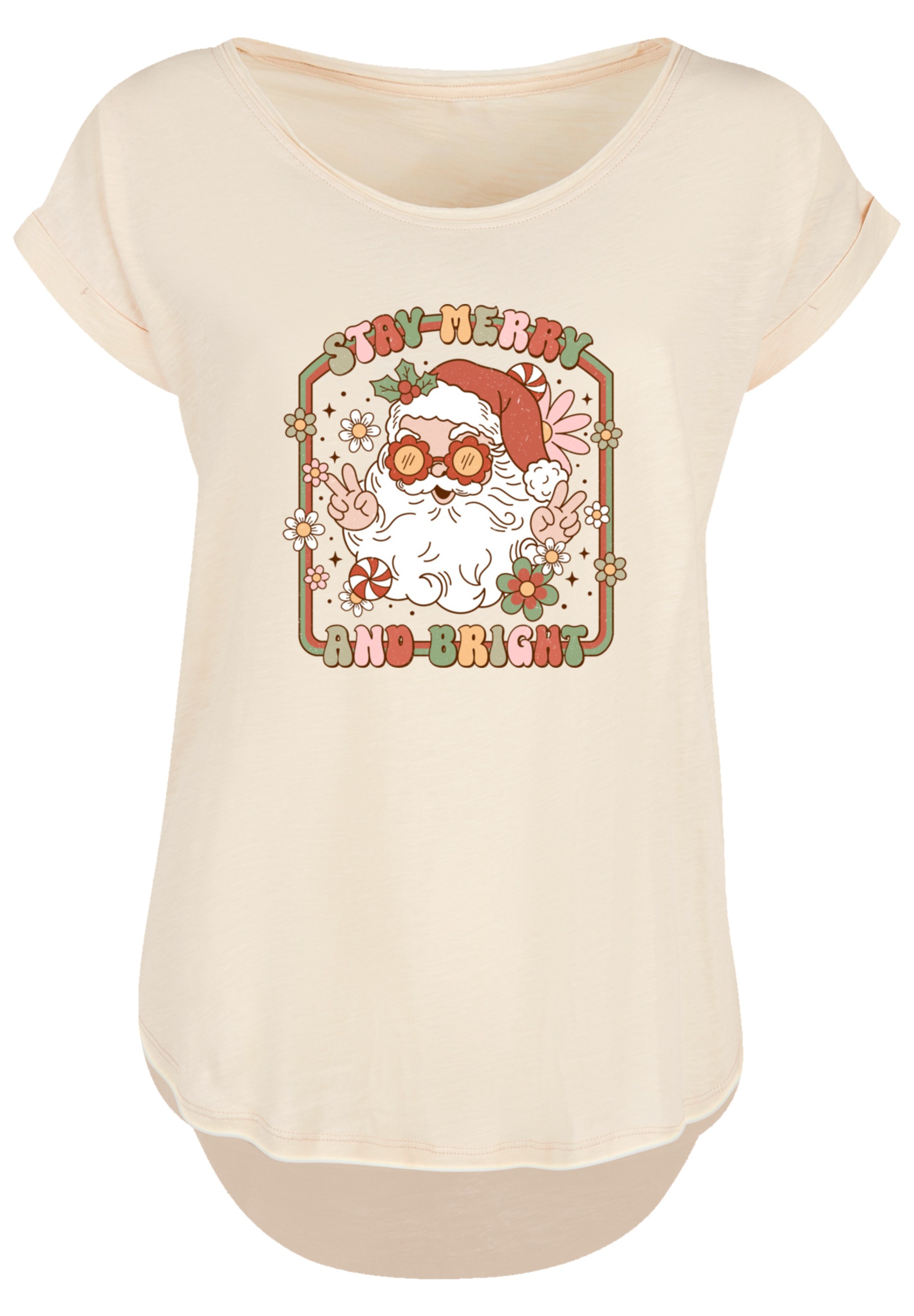 F4NT4STIC T-Shirt Stay Merry And Bright Hippie Santa Premium Qualität, Weih günstig online kaufen