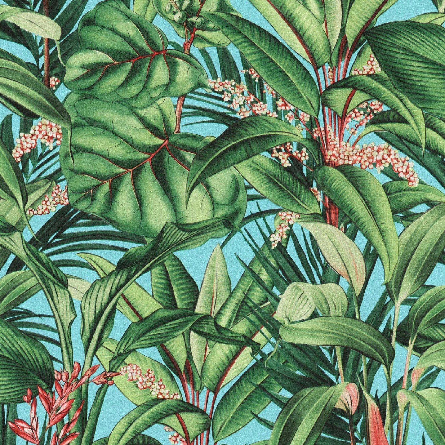 Bricoflor Bunte Vliestapete mit Dschungel Design Bananenblätter Tapete Grün günstig online kaufen