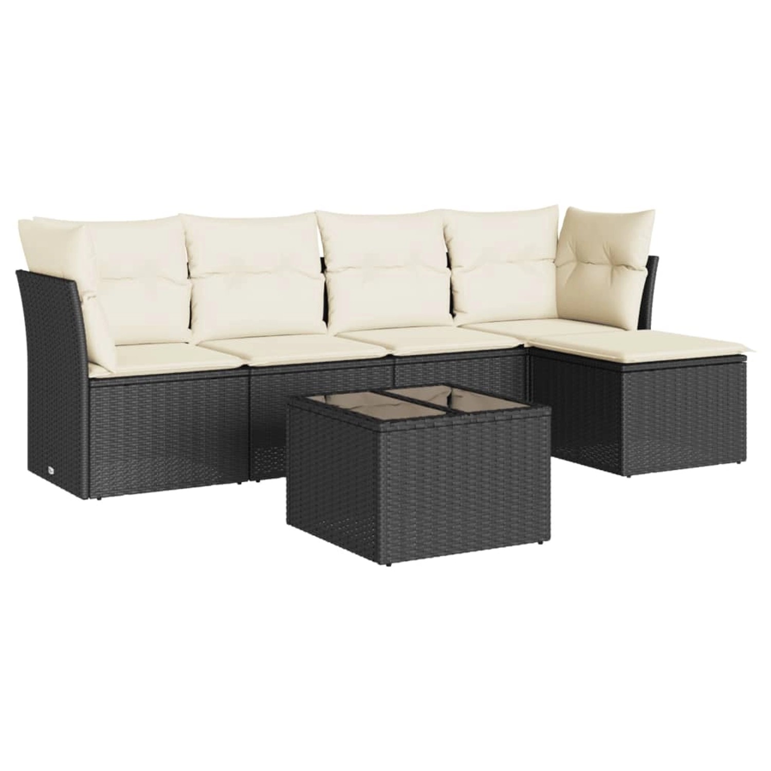 vidaXL 6-tlg Garten-Sofagarnitur mit Kissen Schwarz Poly Rattan Modell 69 günstig online kaufen