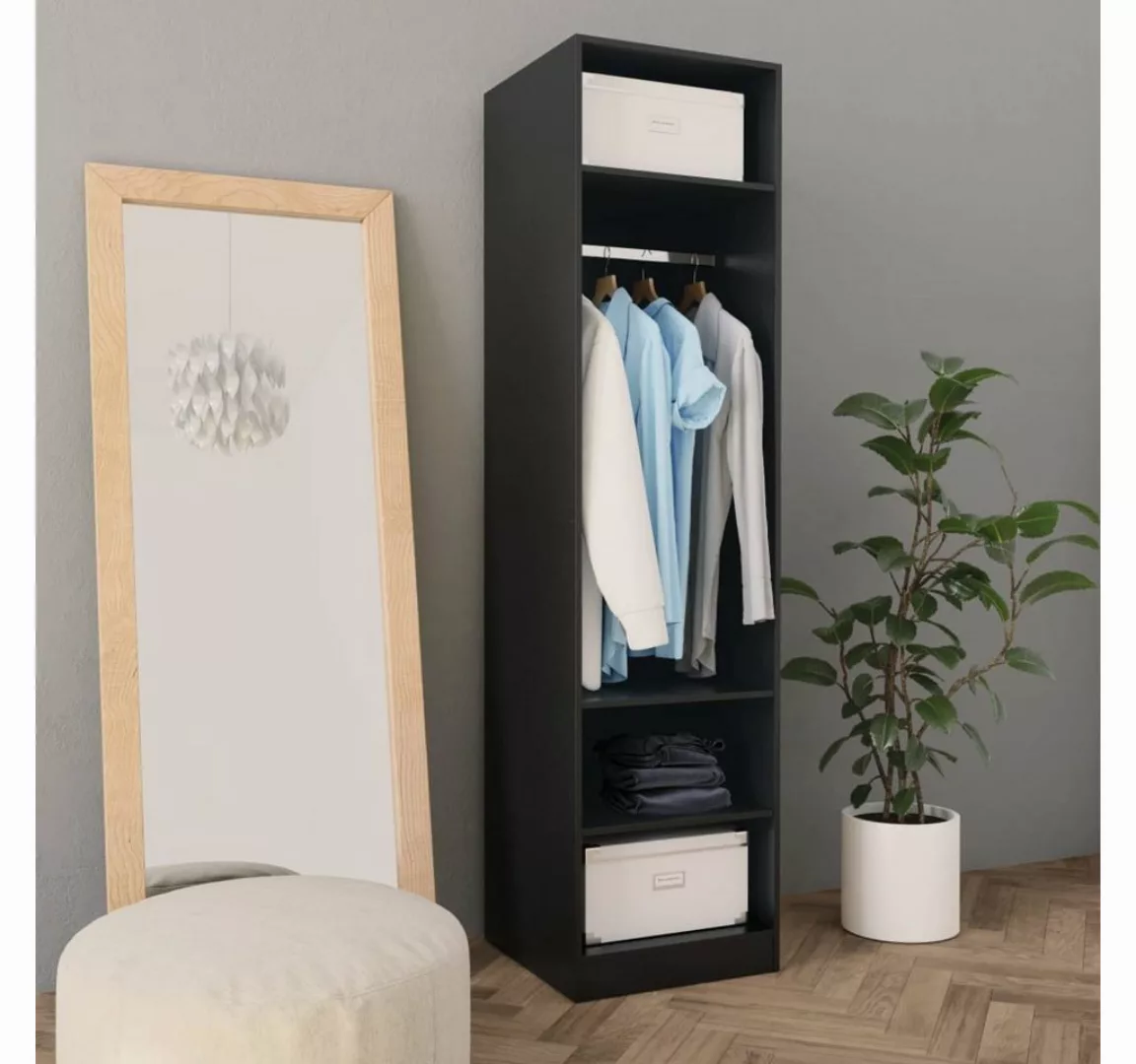 furnicato Kleiderschrank Schwarz 50x50x200 cm Holzwerkstoff (1-St) günstig online kaufen