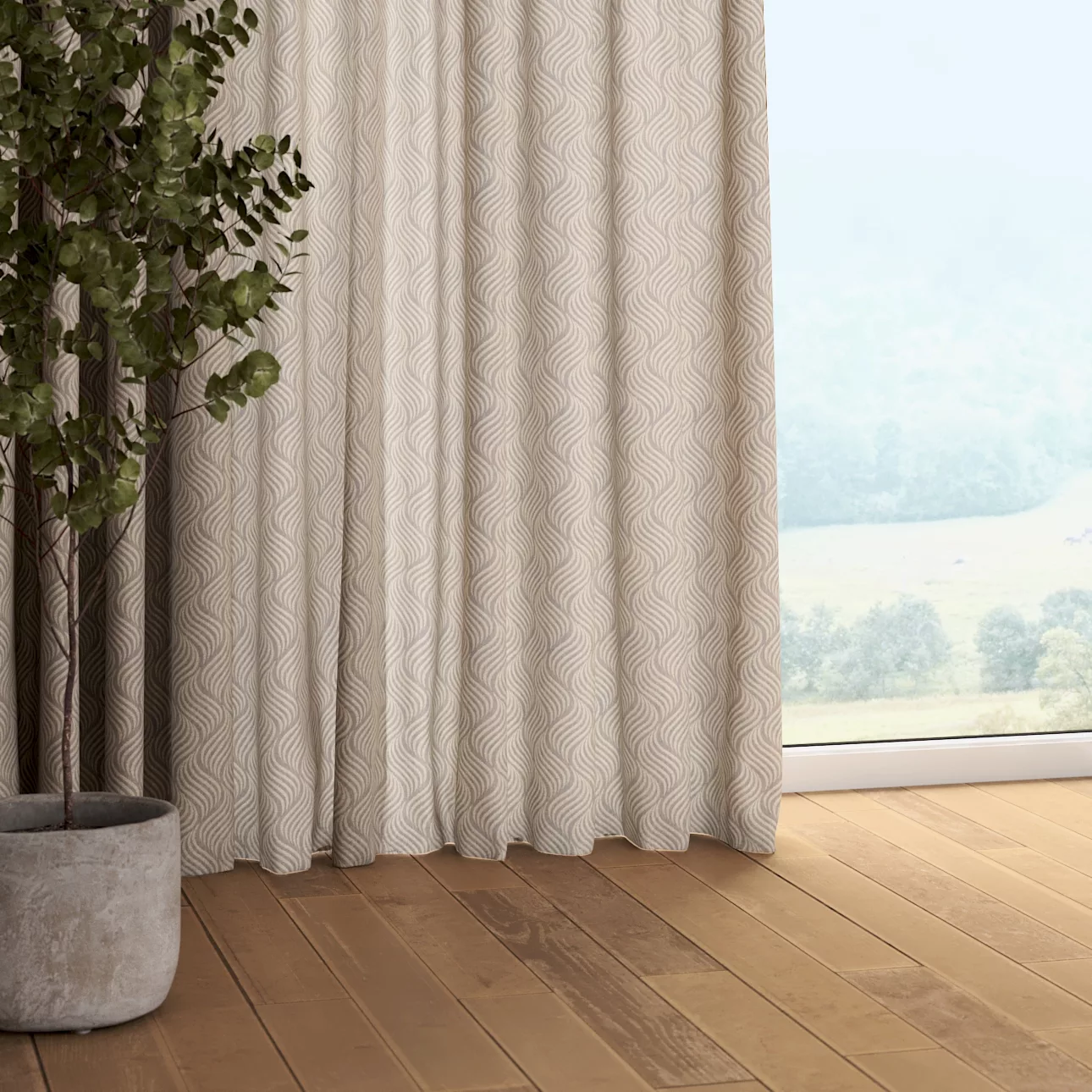 Vorhang mit Kräuselband, grau-beige, Imperia Premium (144-09) günstig online kaufen