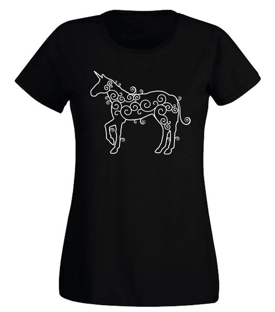 G-graphics T-Shirt Damen T-Shirt - Tribaleinhorn mit trendigem Frontprint, günstig online kaufen