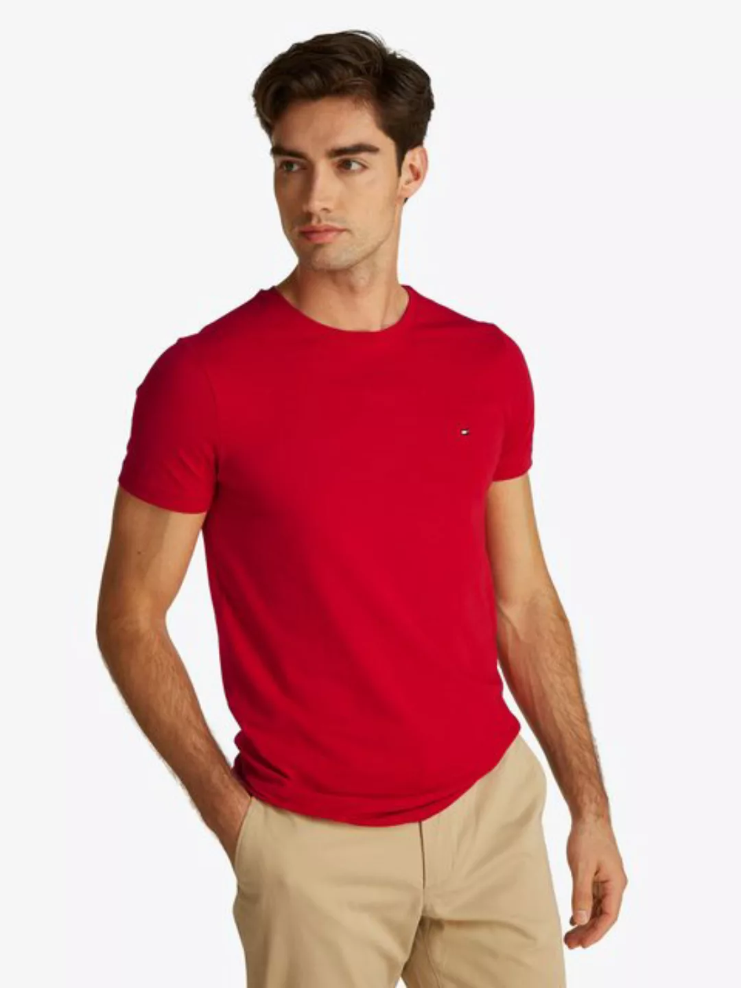 Tommy Hilfiger T-Shirt "STRETCH SLIM FIT TEE", mit Rundhalsausschnitt günstig online kaufen