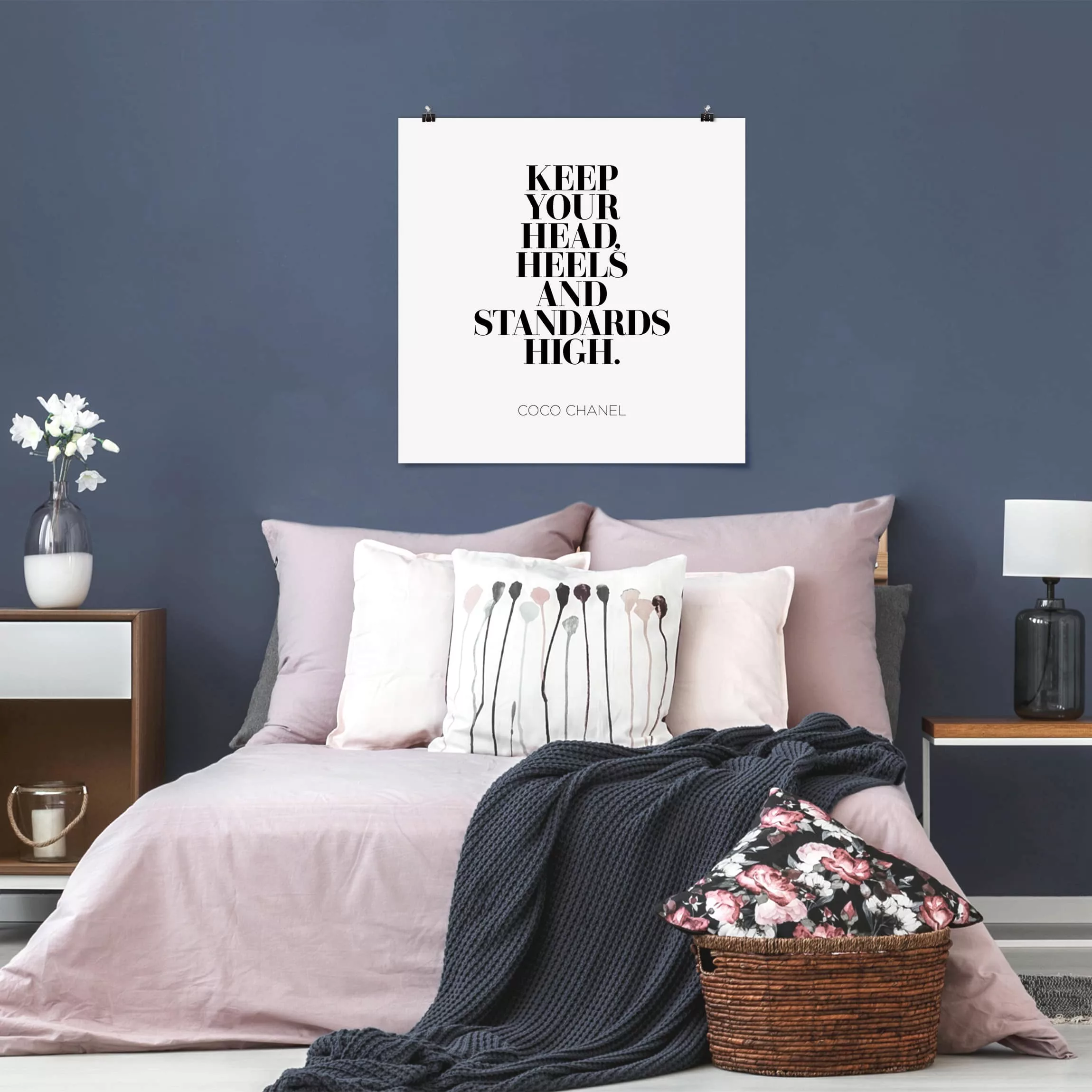 Poster Spruch - Quadrat Keep your head high günstig online kaufen