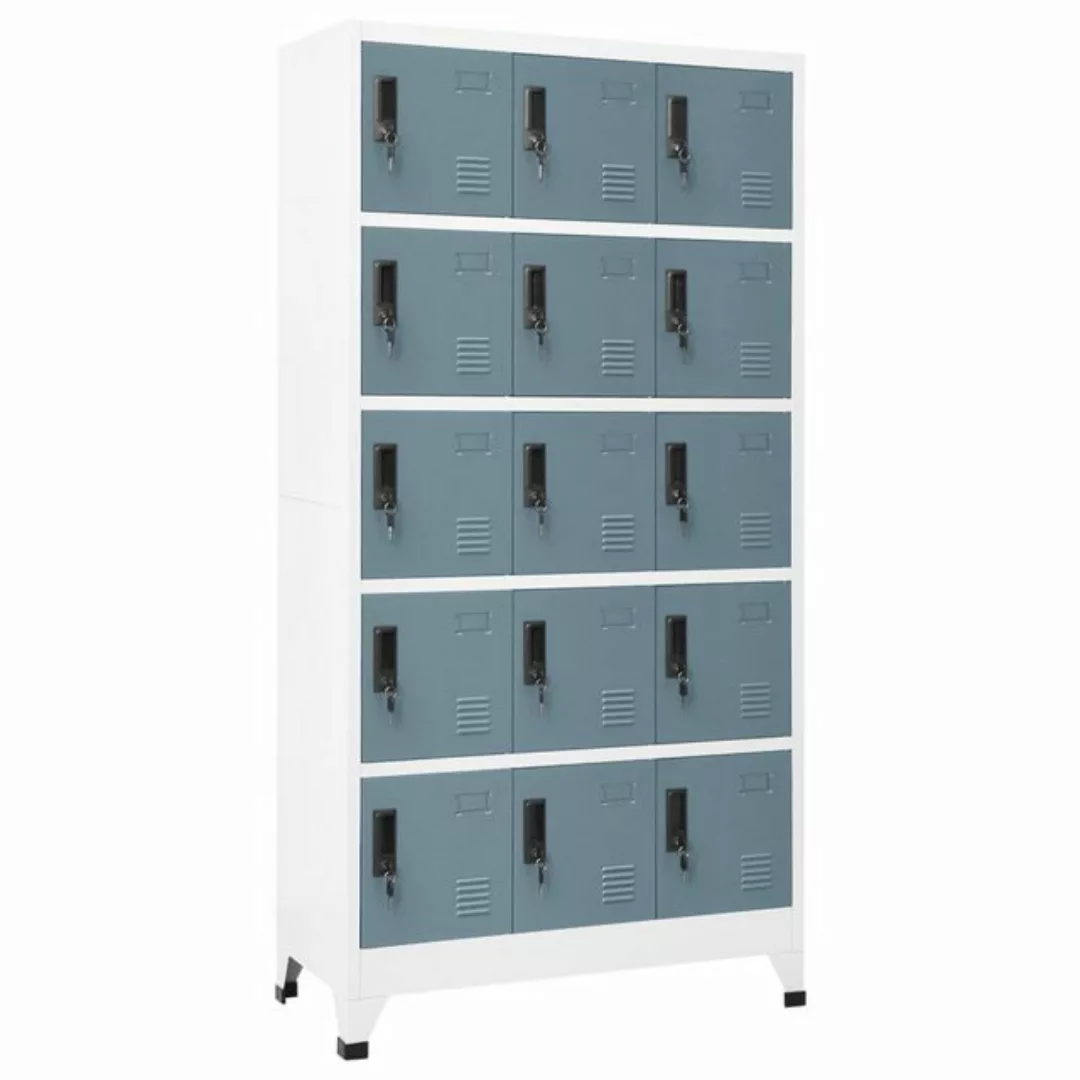 vidaXL Aktenschrank Schließfachschrank Hellgrau und Dunkelgrau 90x40x180 cm günstig online kaufen