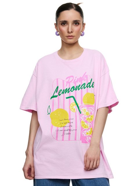 Worldclassca T-Shirt Worldclassca Oversized Print PINK LEMONADE T-Shirt Som günstig online kaufen