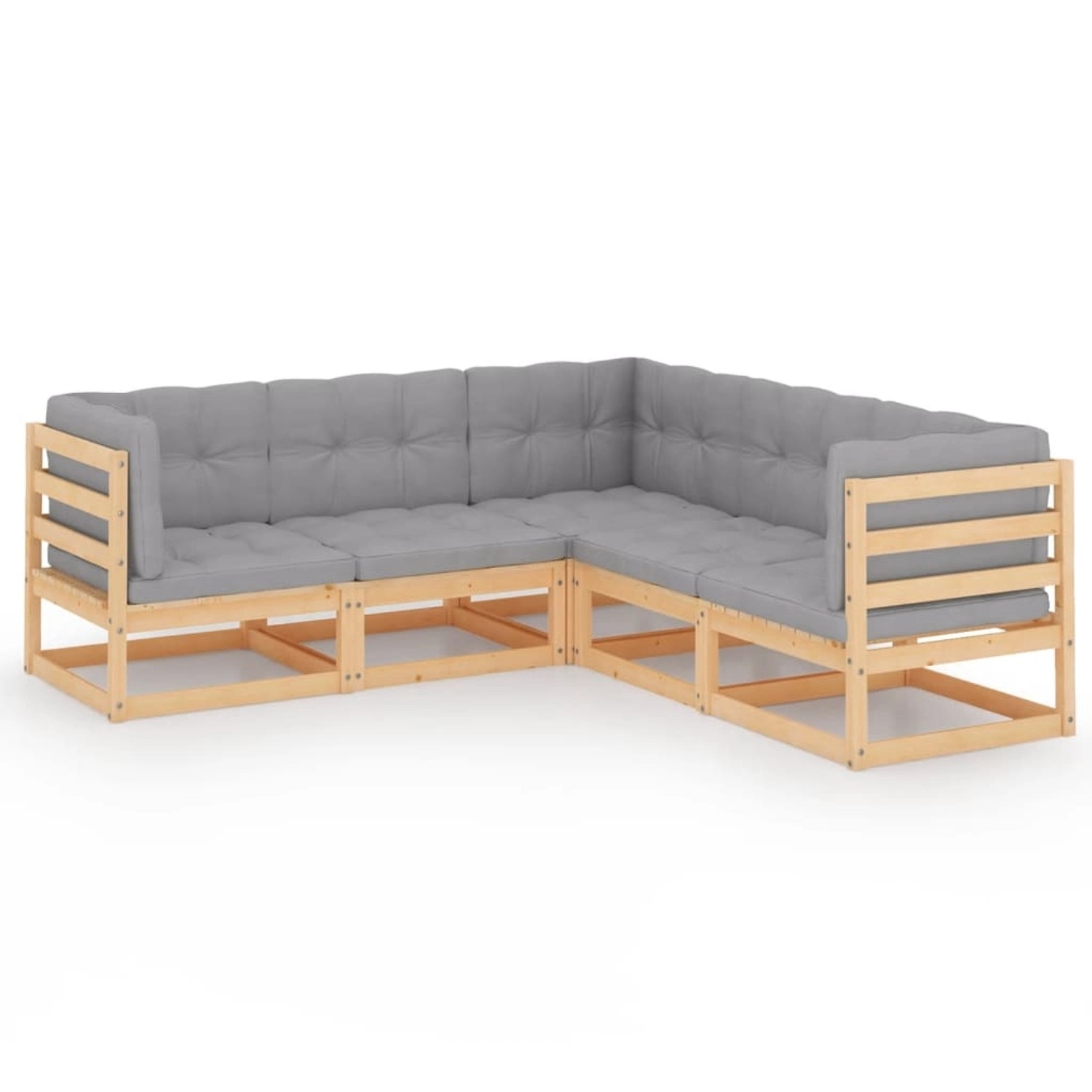 5-tlg. Garten-lounge-set Mit Kissen Kiefer Massivholz günstig online kaufen