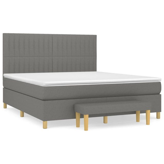 vidaXL Boxspringbett Boxspringbett mit Matratze und Fusshocker Stoff (180 x günstig online kaufen