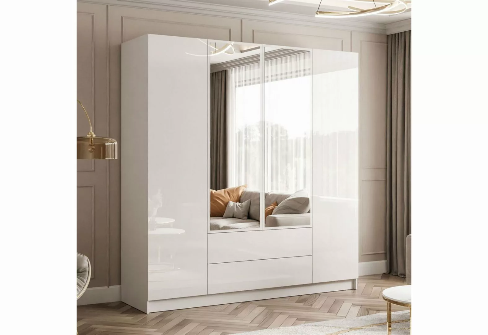 Lookway Kleiderschrank AUREL 4D2SZ mit Spiegel günstig online kaufen