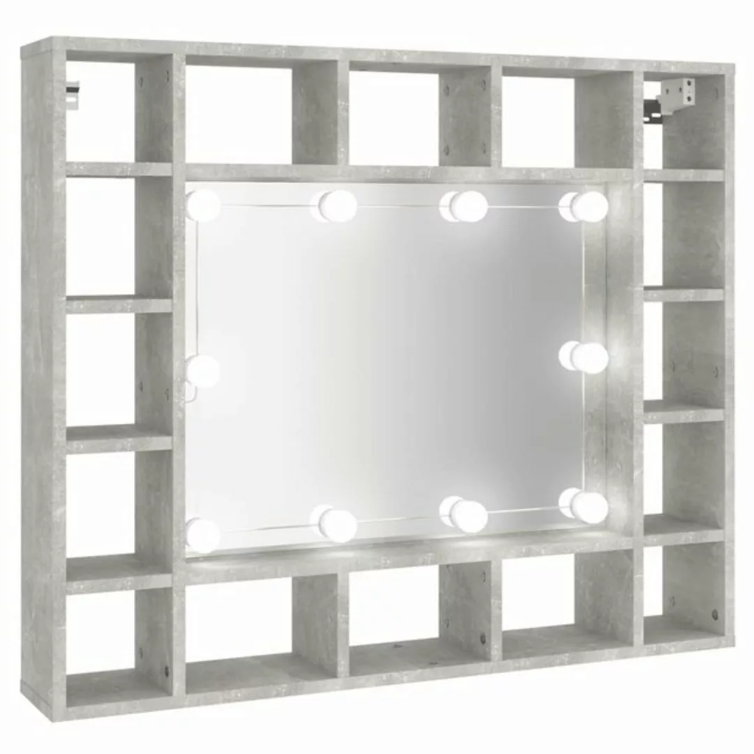 vidaXL Badezimmerspiegelschrank Spiegelschrank mit LED Betongrau 91x15x76,5 günstig online kaufen