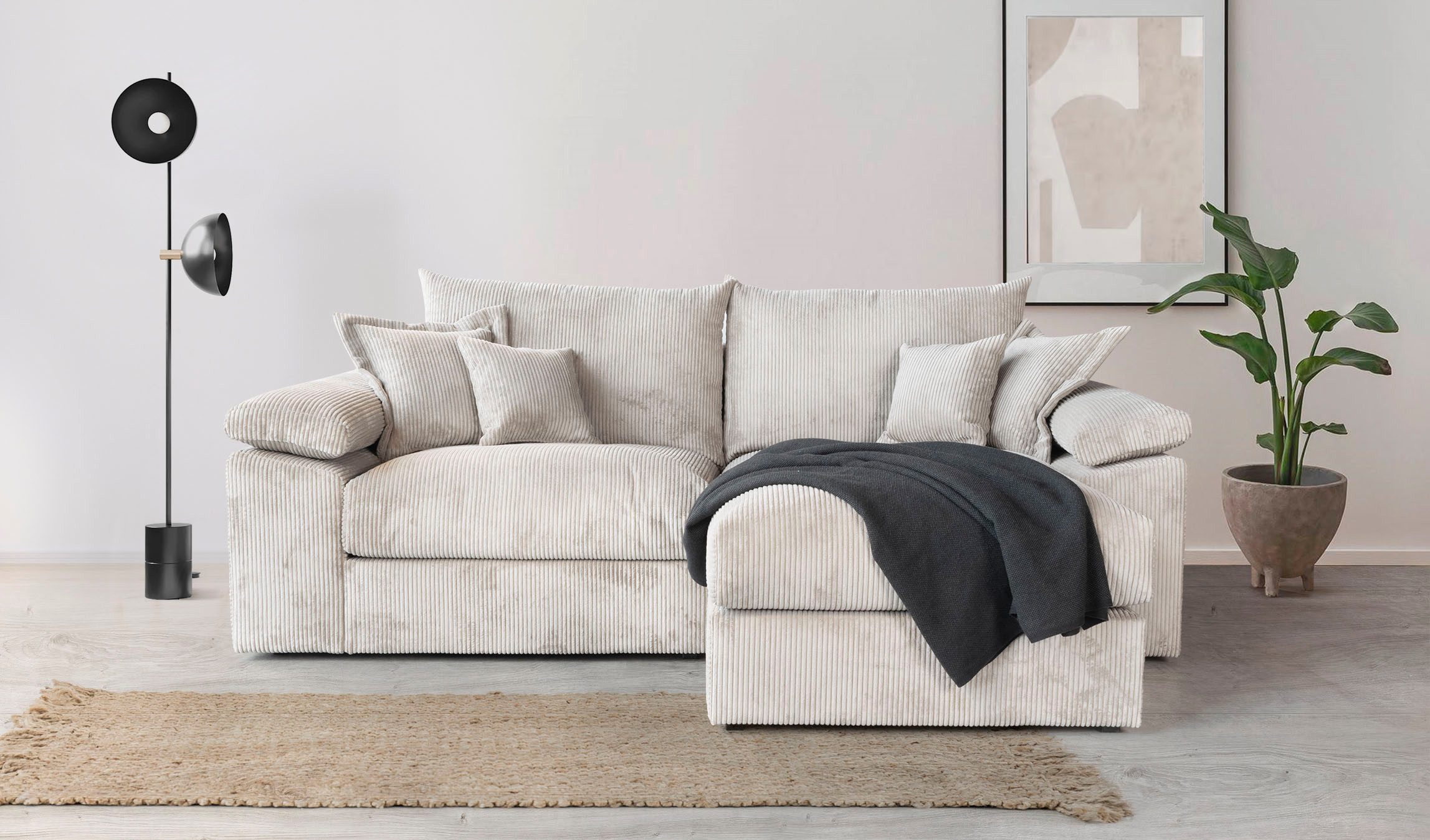 Home affaire Ecksofa "Soft&Cosy XL L-Form - Breite 246 cm", Mega-Sofa, Cord günstig online kaufen