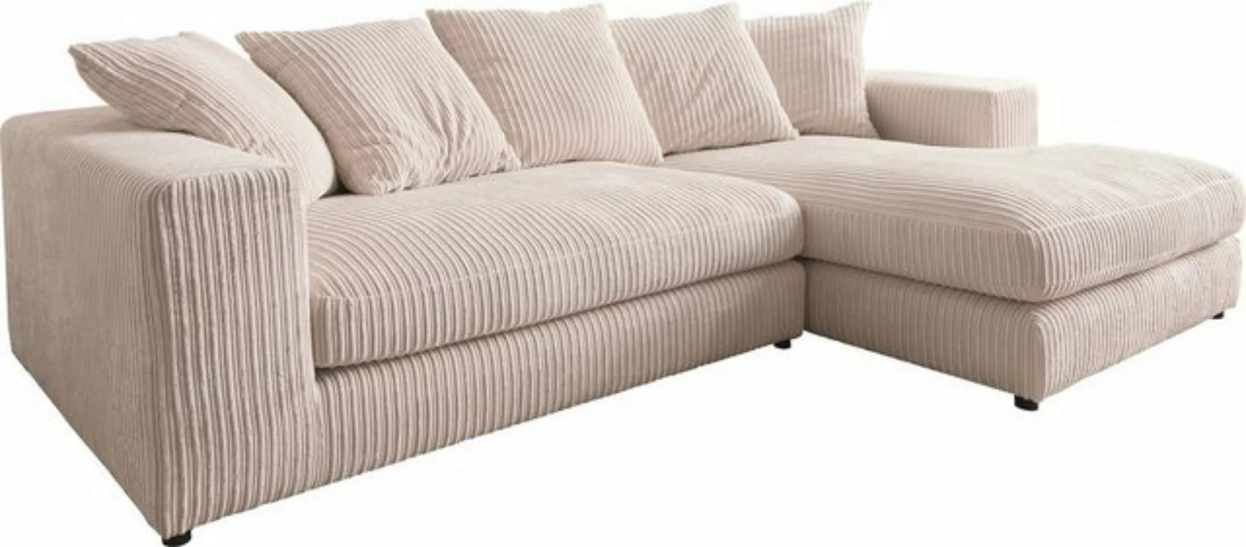 DELIFE Ecksofa Svada, Cord Beige 285x175 cm Recamiere rechts günstig online kaufen