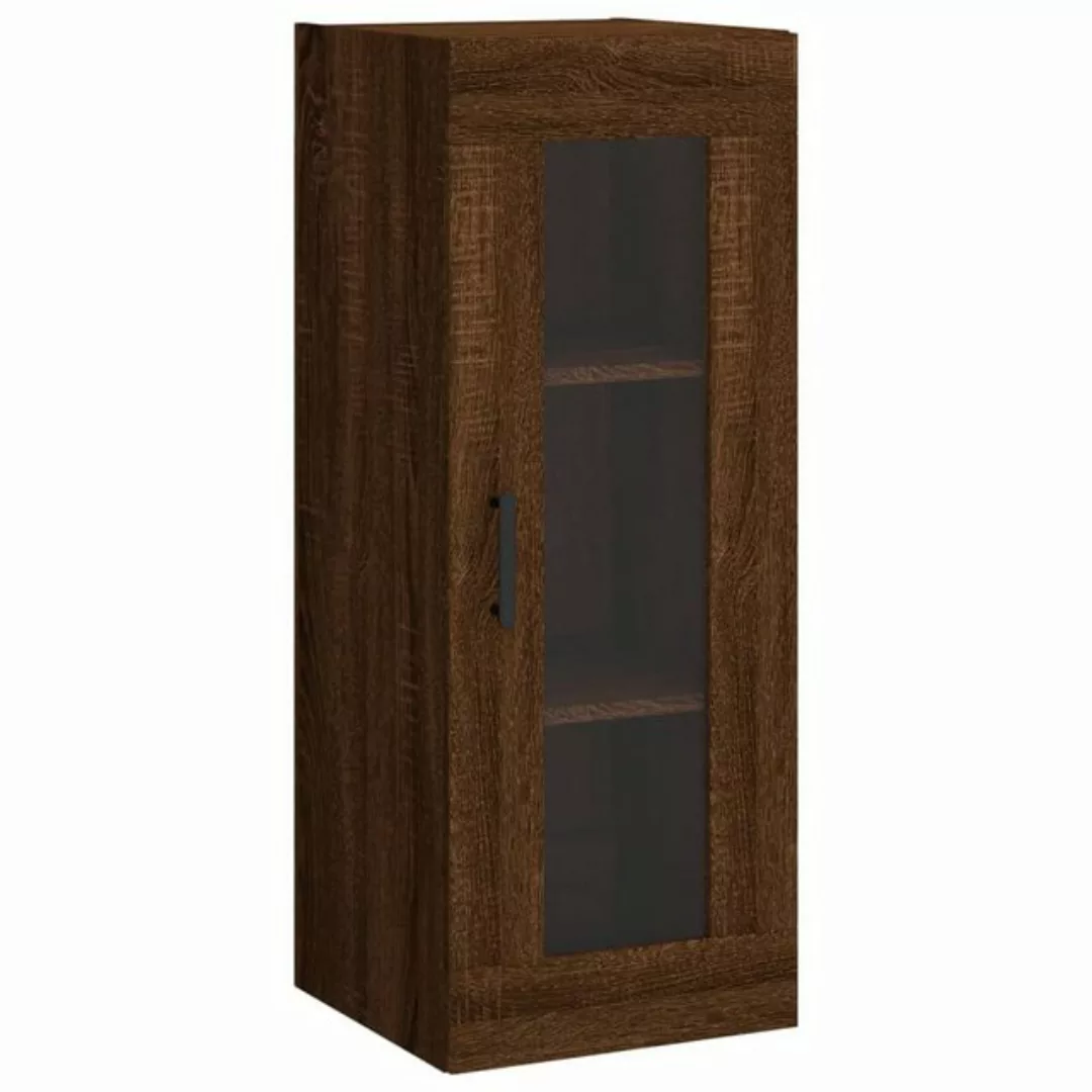 vidaXL Hängeschrank Wandschrank Braun Eichen-Optik 34,5x34x90 cm Glas Vitri günstig online kaufen