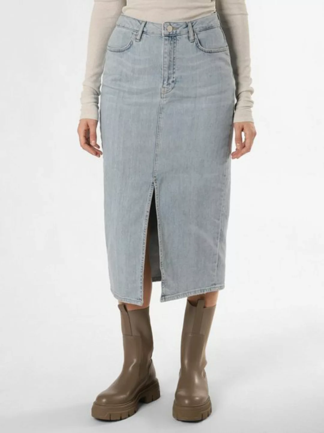 Rich & Royal Sommerrock long blue denim skirt organic, denim blue günstig online kaufen