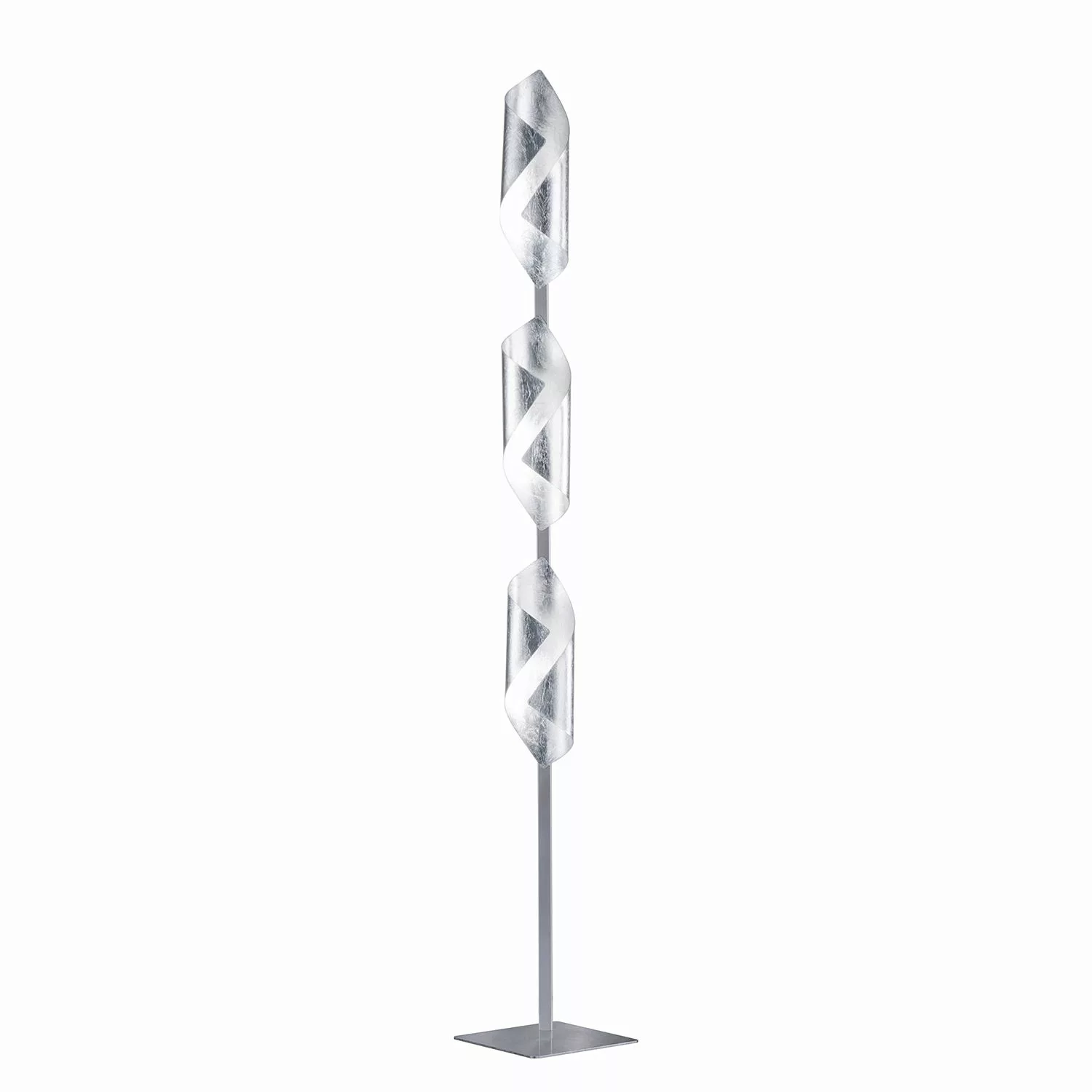 home24 Wofi LED-Stehleuchte Safira 3-flammig Eisen Silber 20x142x20 cm (BxH günstig online kaufen