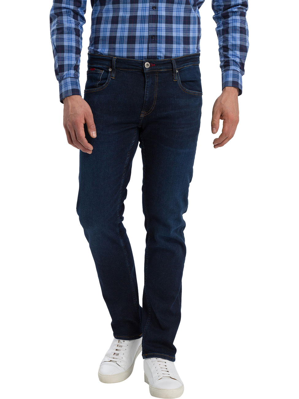 Cross Jeans Herren Jeans Damien - Slim Fit - Blau - Flex Dark Blue günstig online kaufen