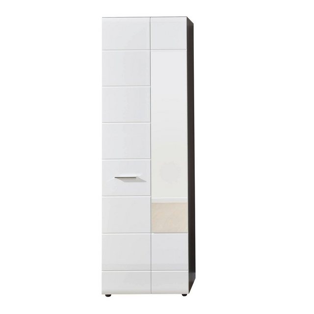 Furn.Design Garderobenschrank Line (Flurschrank in weiß Hochglanz und Rauch günstig online kaufen