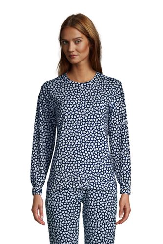 Pyjama-Sweatshirt aus Stretch-Jersey, Damen, Größe: M Normal, Blau, by Land günstig online kaufen