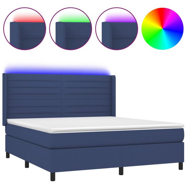 vidaXL Boxspringbett Boxspringbett mit Matratze und LED Stoff (180 x 200 cm günstig online kaufen