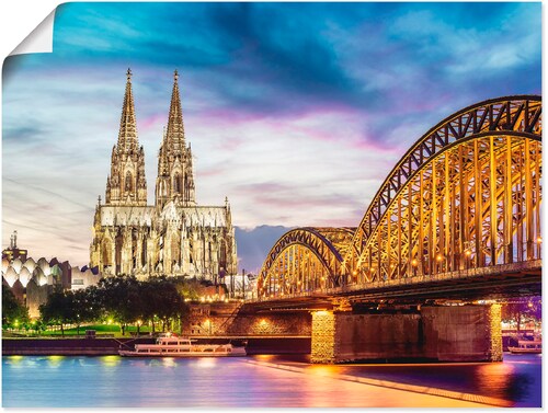 Artland Wandbild "Dom und Brücke in Köln", Deutschland, (1 St.), als Leinwa günstig online kaufen