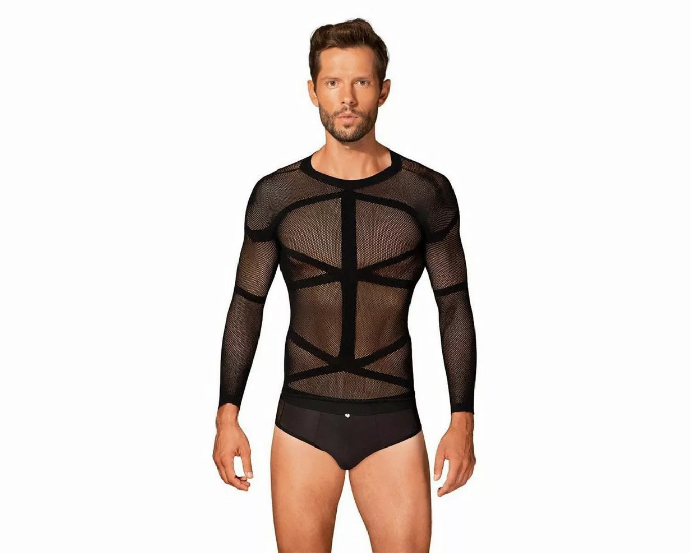 Obsessive Longsleeve Transparentes Long Sleeve Shirt für Männer - schwarz ( günstig online kaufen