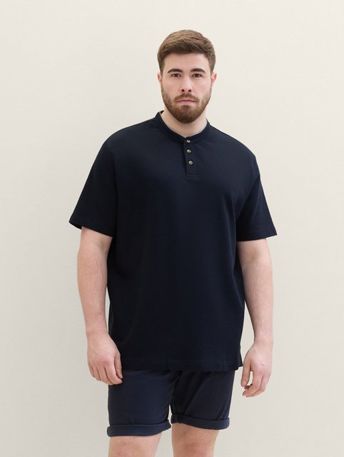 TOM TAILOR PLUS Poloshirt Plus Size - Poloshirt mit Stehkragen günstig online kaufen