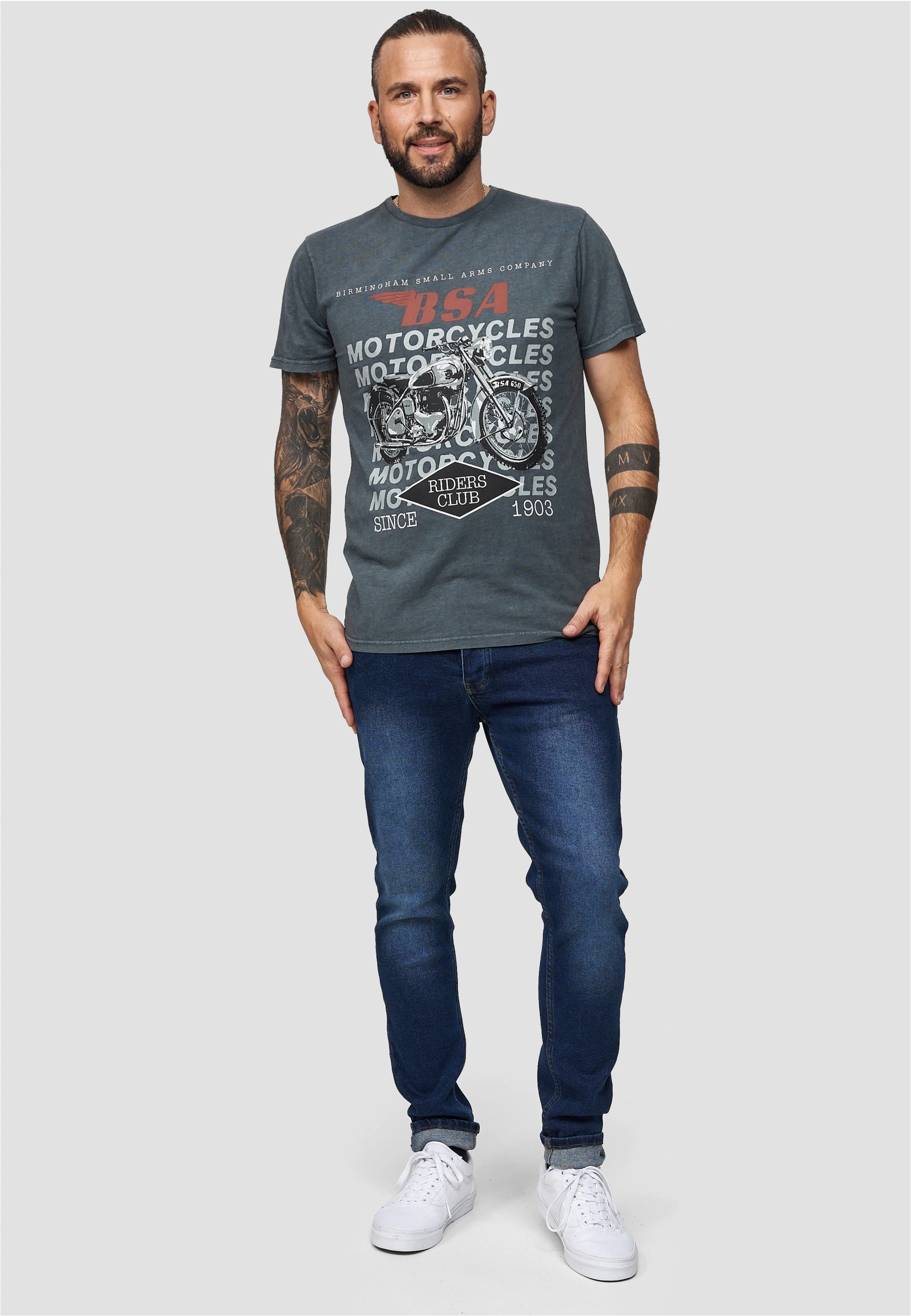 Recovered T-Shirt "BSA Birmingham Motorcycles", mit coolem Print günstig online kaufen