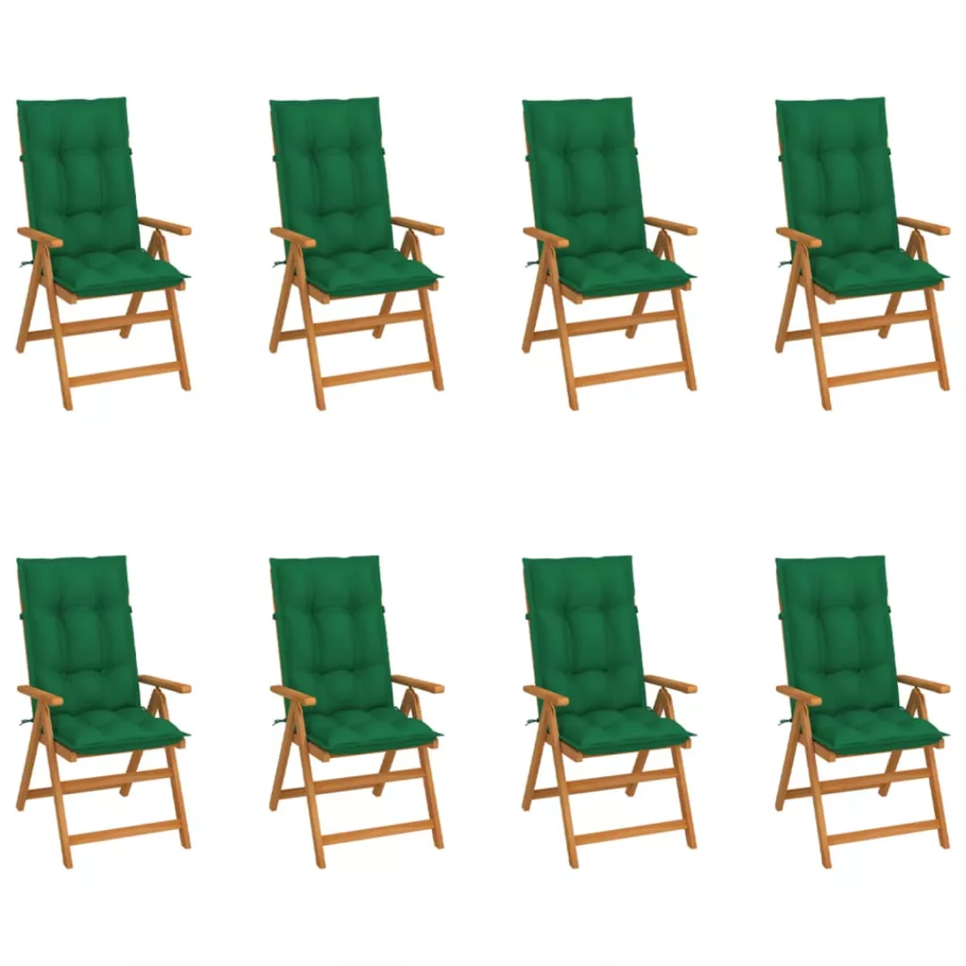 Garten-liegestühle Mit Kissen 8 Stk. Massivholz Teak günstig online kaufen
