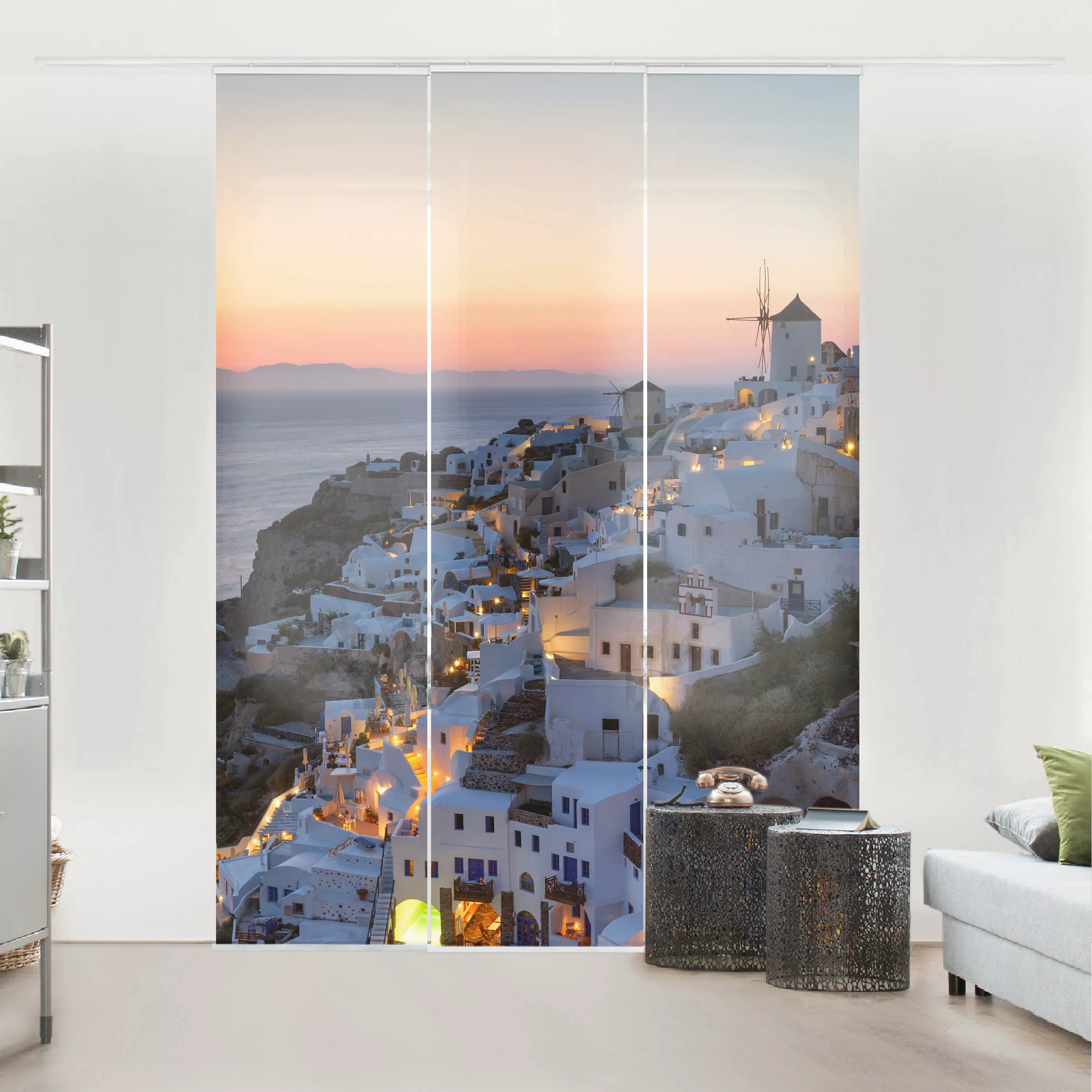 Schiebegardine Santorini bei Nacht günstig online kaufen