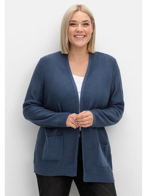 Sheego Strickjacke Große Größen im Linksstrickmuster günstig online kaufen