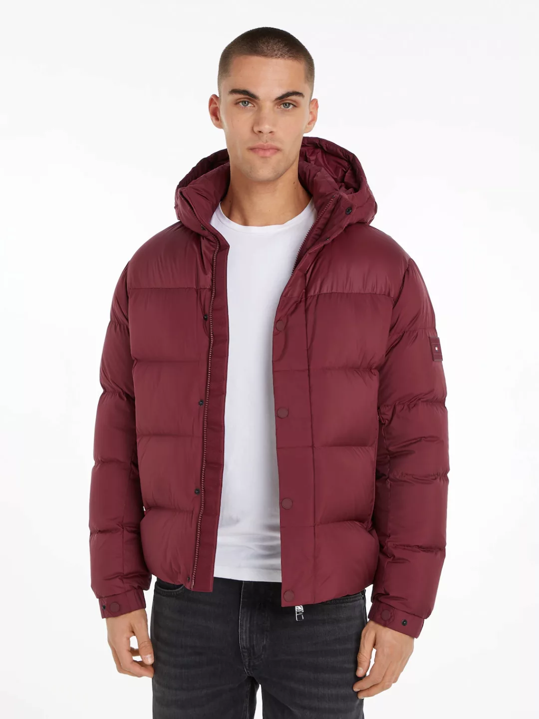 Tommy Hilfiger Steppjacke "MIX DOWN HOODED PUFFER JACKET", mit Kapuze, mit günstig online kaufen