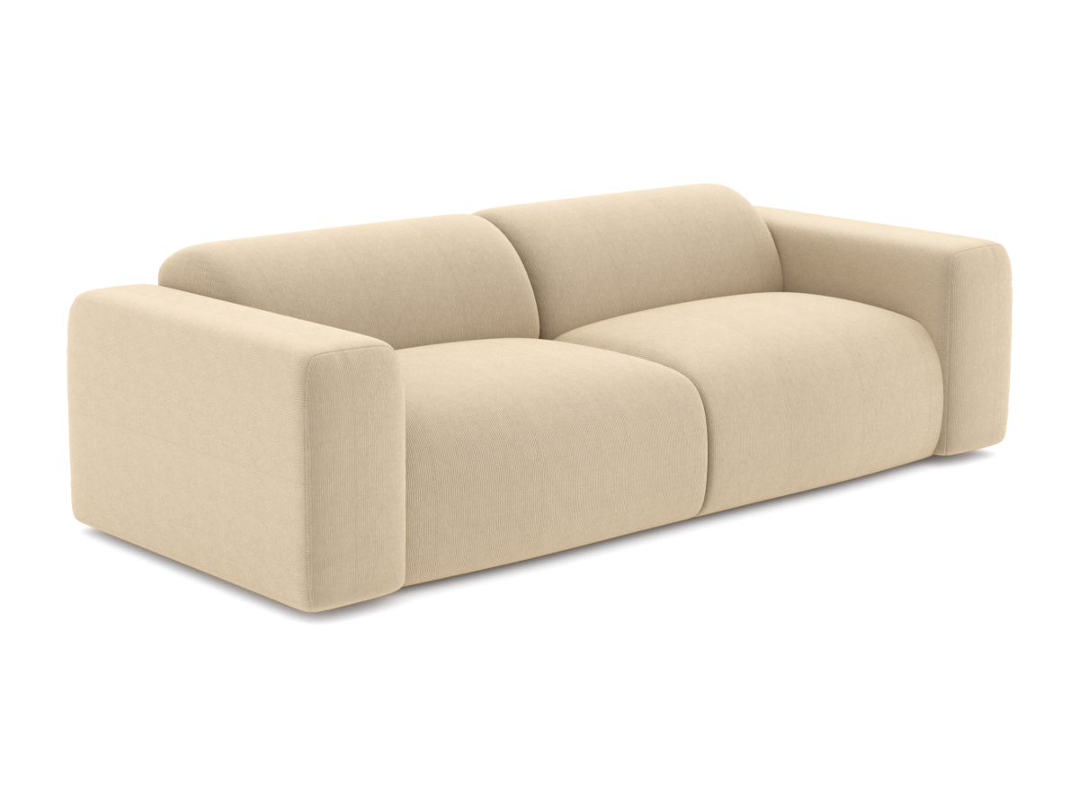 Sofa 3-Sitzer - Strukturstoff - Beige - POGNI von Maison Céphy günstig online kaufen