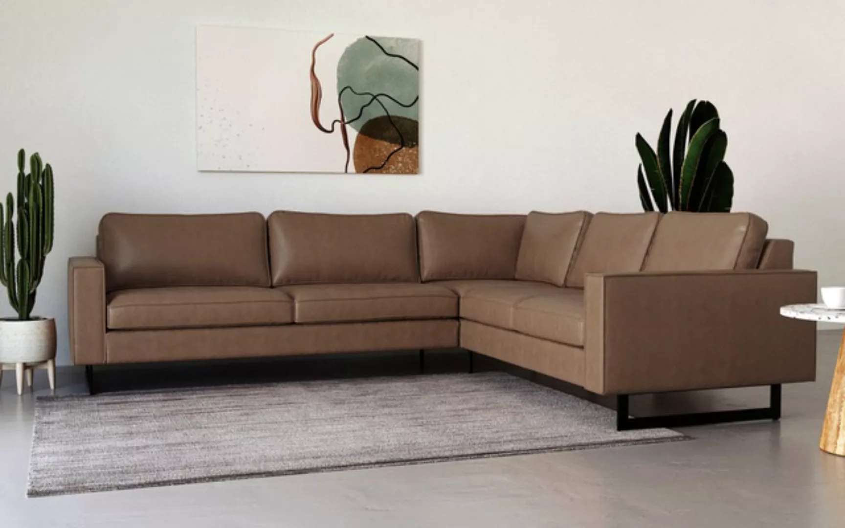 Places of Style Ecksofa »Pinto, 250/290 cm, langer Schenkel, XXL, Ottomane« günstig online kaufen