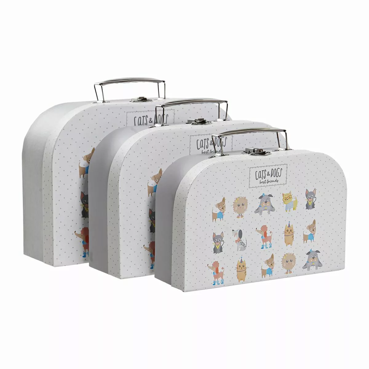 Set Dekorativer Karten Dkd Home Decor Haustiere Metall Weiß Pappe (28 X 9,5 günstig online kaufen