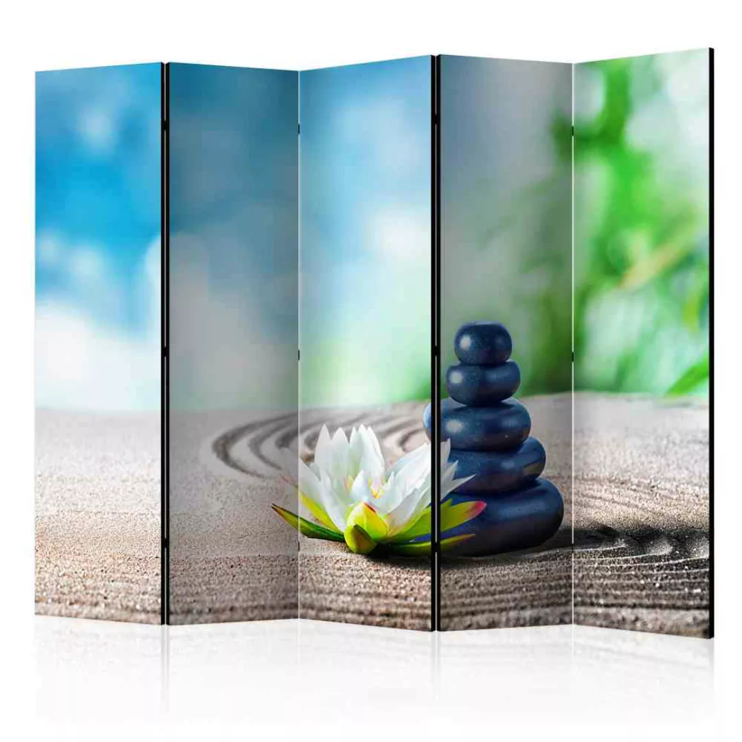Paravent Raumteiler mit Zen Motiv 225 cm breit günstig online kaufen