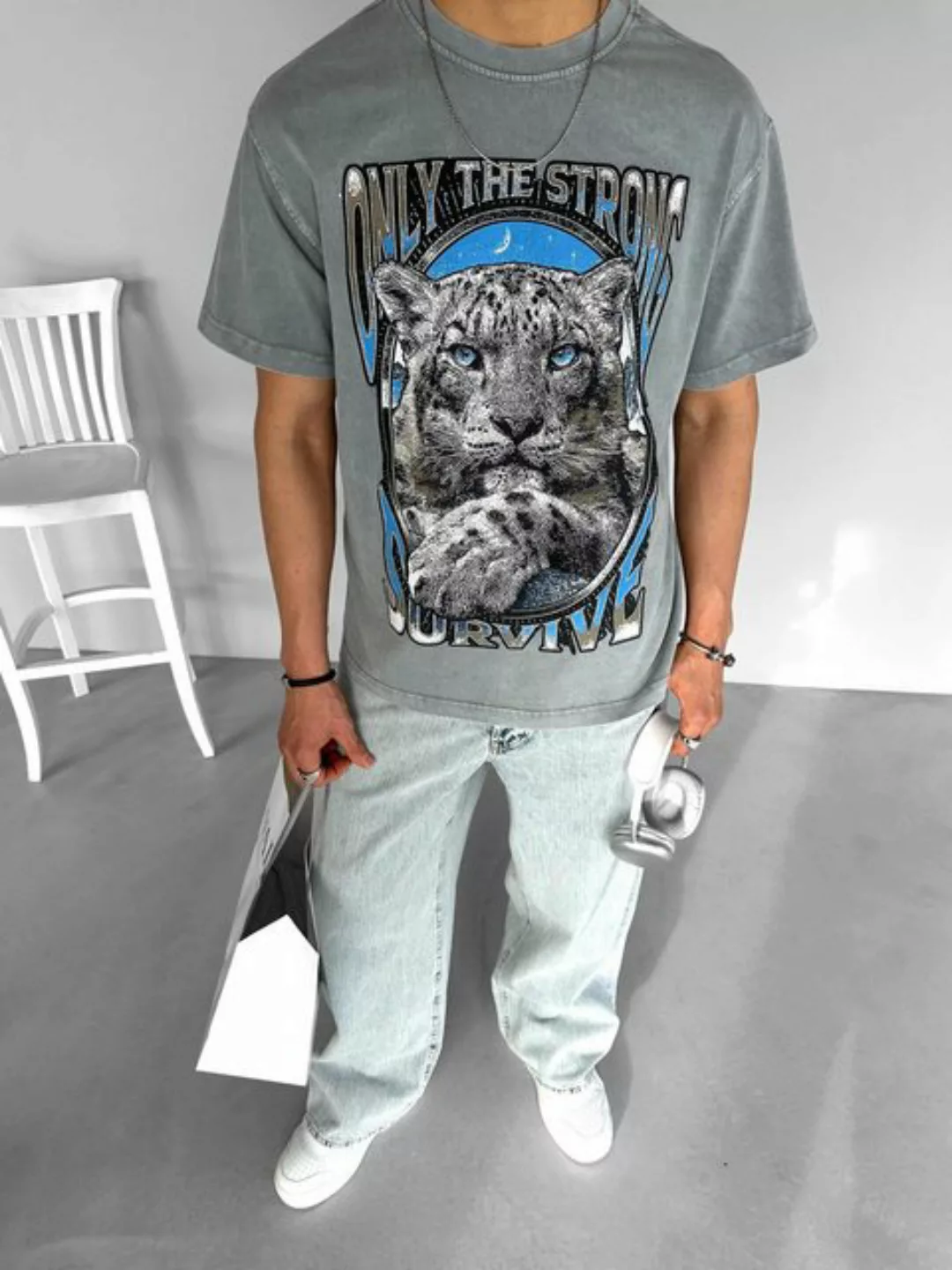 Abluka T-Shirt SNOW LEOPARD T-SHIRT günstig online kaufen