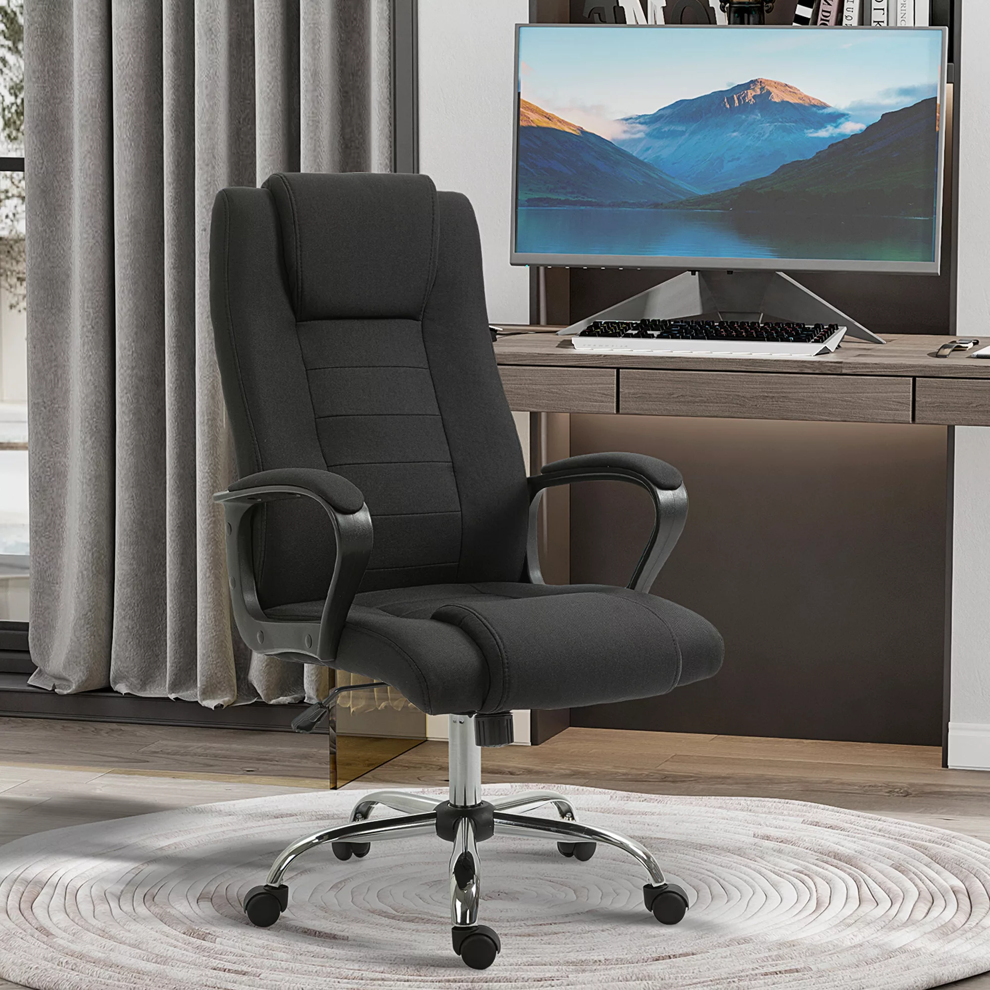 Vinsetto Bürostuhl Computerstuhl mit Wippenfunktion Kopfstütze ergonomisch günstig online kaufen