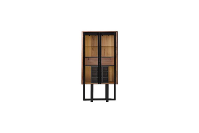 JVmoebel Vitrine Braune Luxus Vitrine Glasvitrine LED Schrank Designer Bar günstig online kaufen