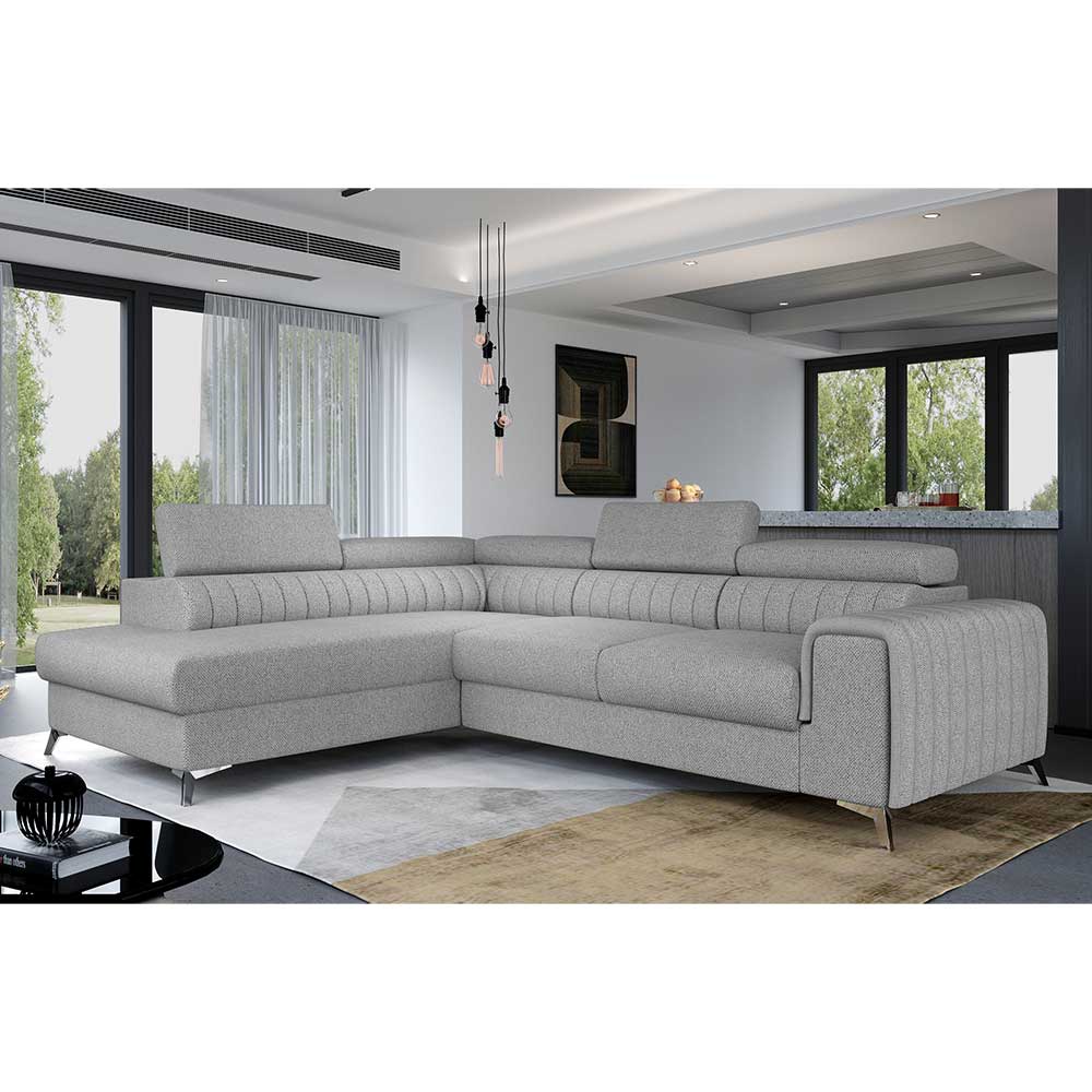 Bettsofa Sofa mit Vierfußgestell aus Metall in Hellgrau günstig online kaufen